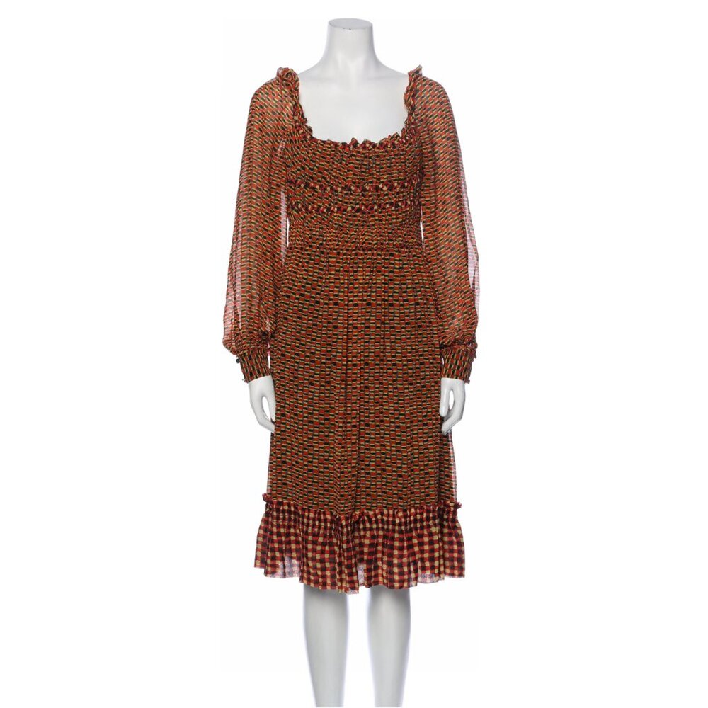 Proenza Schouler Silk Printed A-Line Dress - Size M